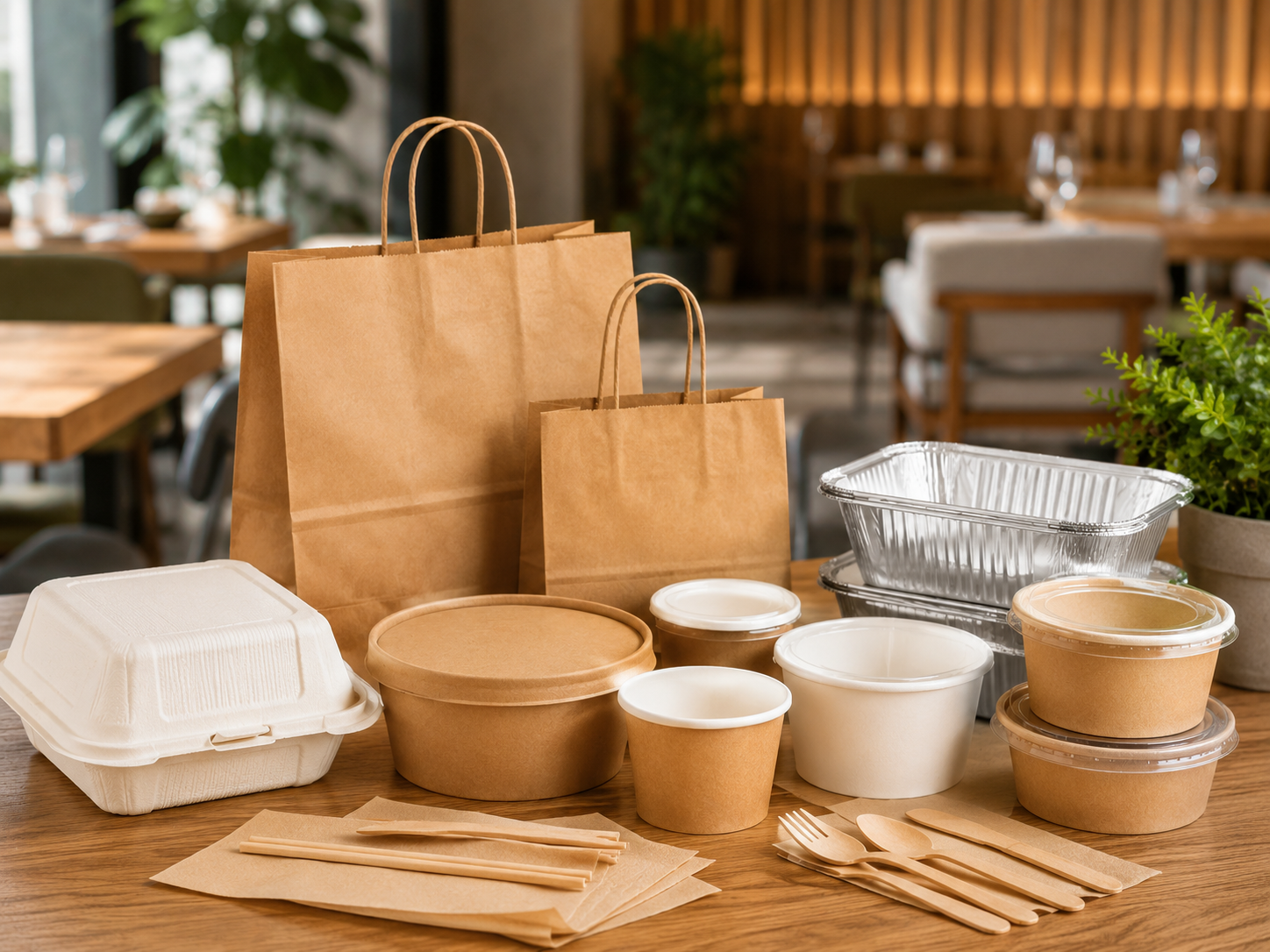Disposable bowls, containers and tableware for restaurants